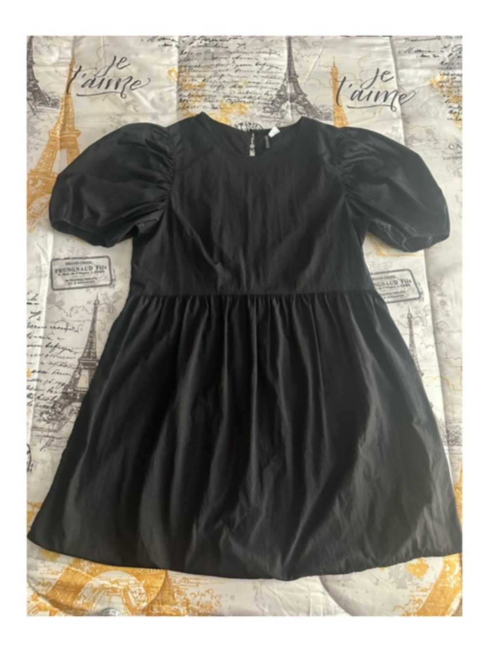 DIVIDED H&M mini dress for women with puff sleeves black size M